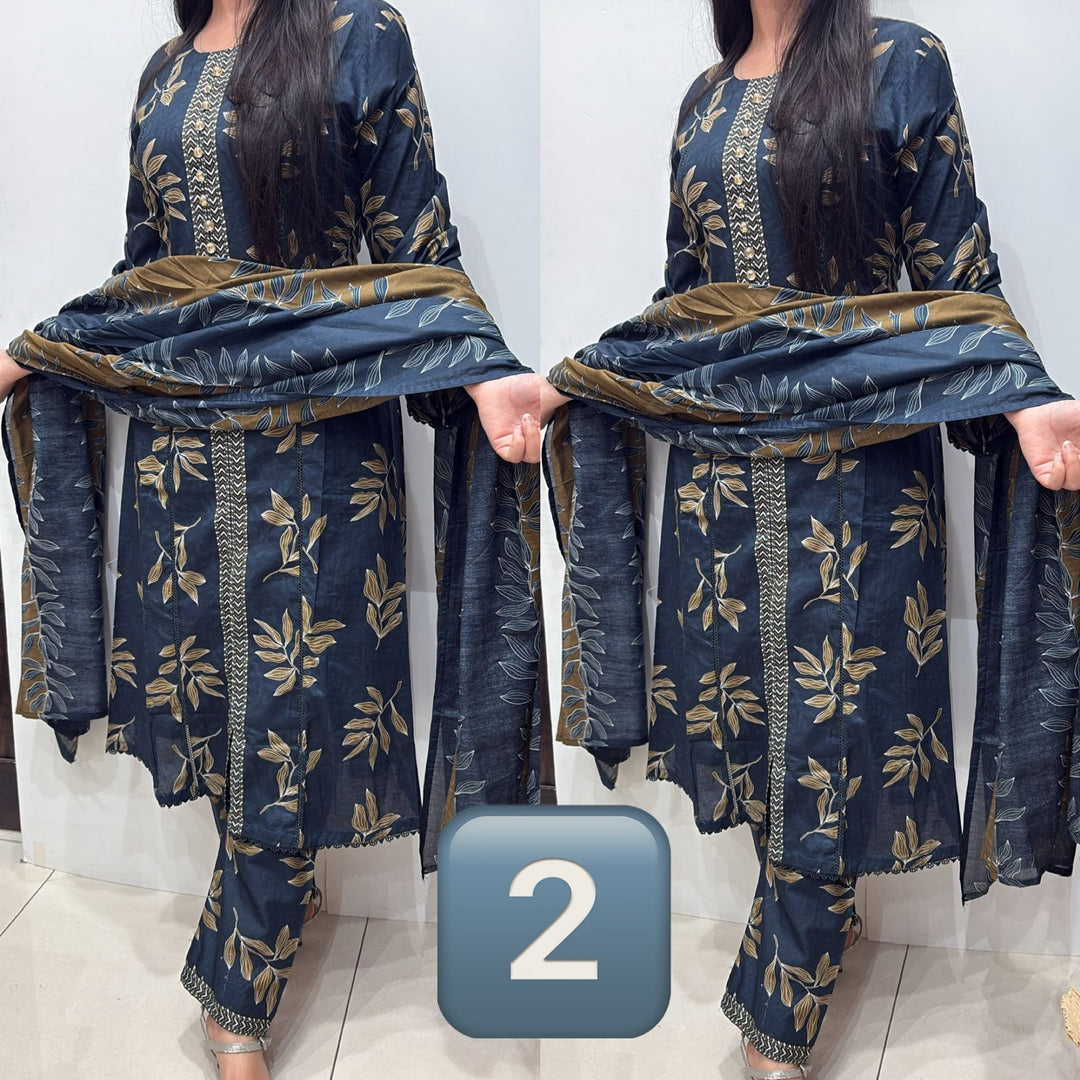 NBS02- Bin Saeed Lawn Print 3 Piece Suit