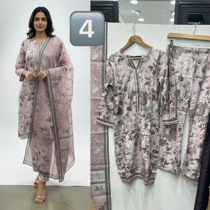 BL04- LINEN PRINT 3 PIECE SUIT