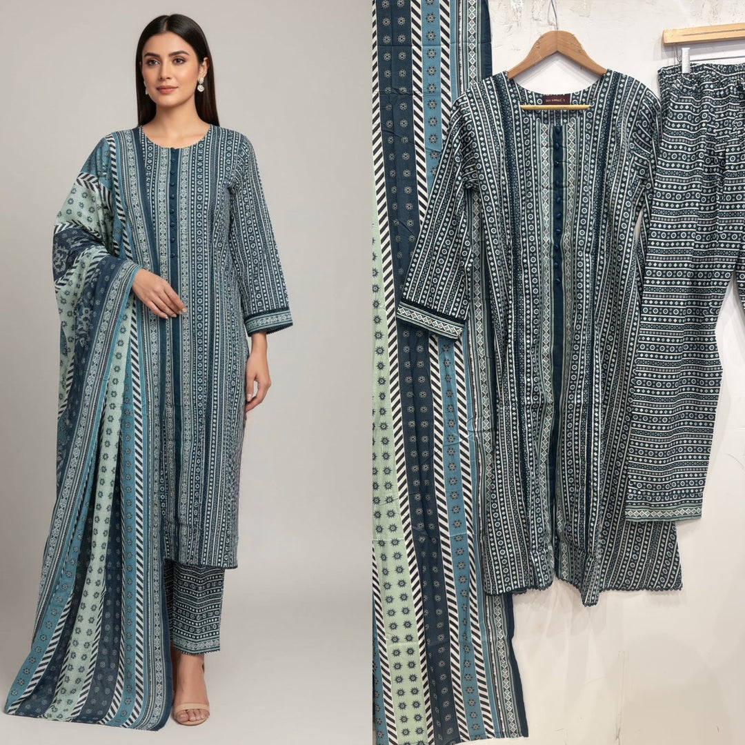BS01 - BIN SAEED LAWN PRINT 3 PIECE SUIT