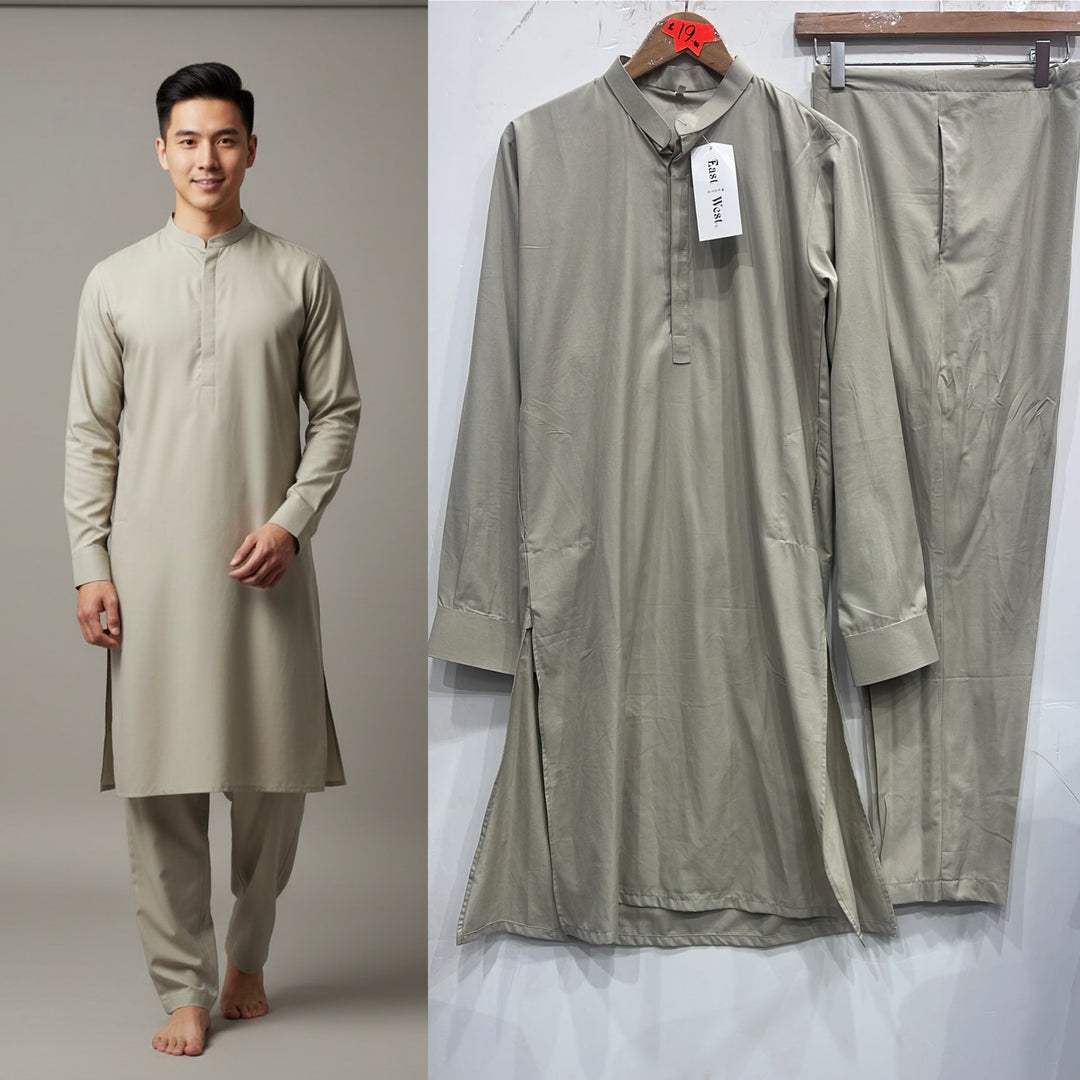 MN21C Men's Stone Beige traditional Kameez set