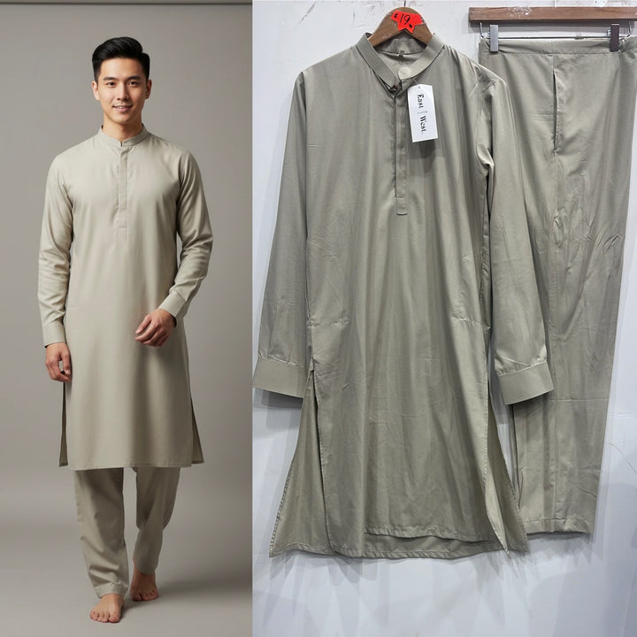 MN21C Men's Stone Beige traditional Kameez set