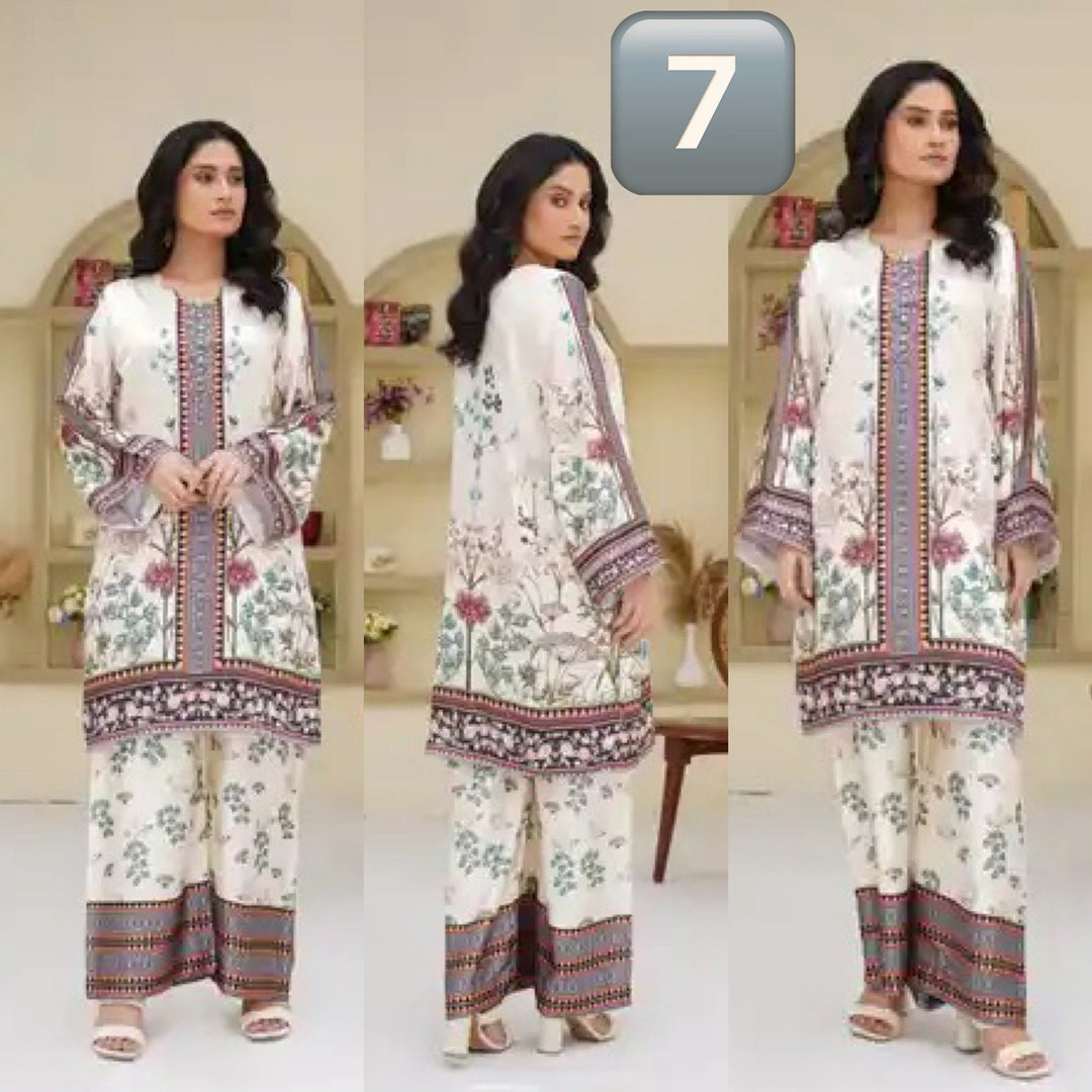Sm07- SHAMOZ SILK PRINT CO-ORD 2 PIECE SUT