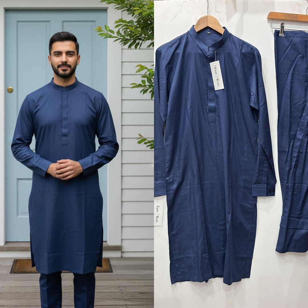 Dno. 02c Men's Blue traditional Kameez set