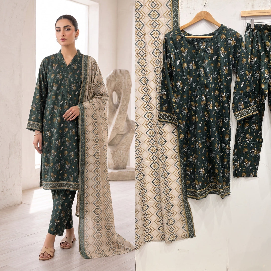 BN07 - LAWN PRINT 3 PIECE SUIT