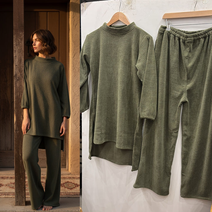 LV05 - GREEN WINTER STRETCH JERSEY CO-ORD SETS