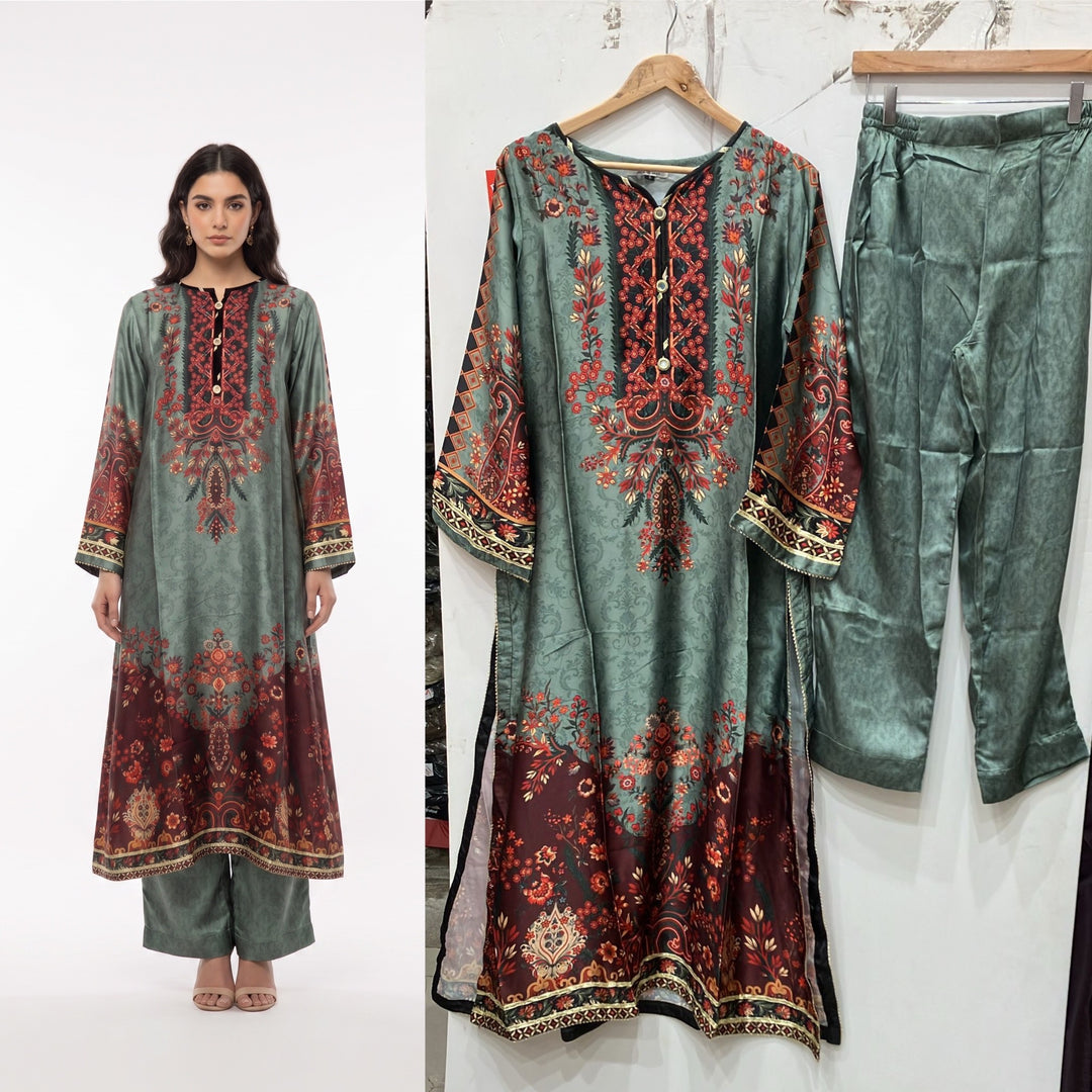 NS02 - Elegant Silk 2-Piece co-ord Pakistani Suit