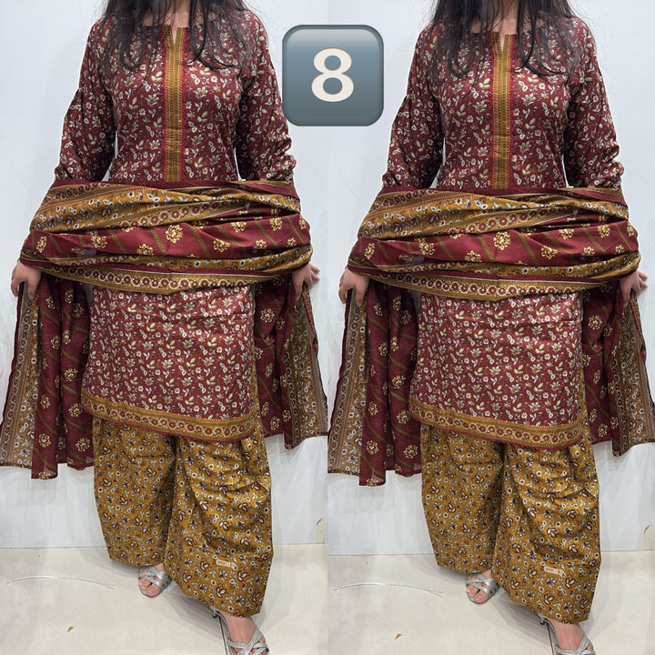 FGS08 - Bin Saeed Farshi Shalwar Lawn Print 3 Piece Suit