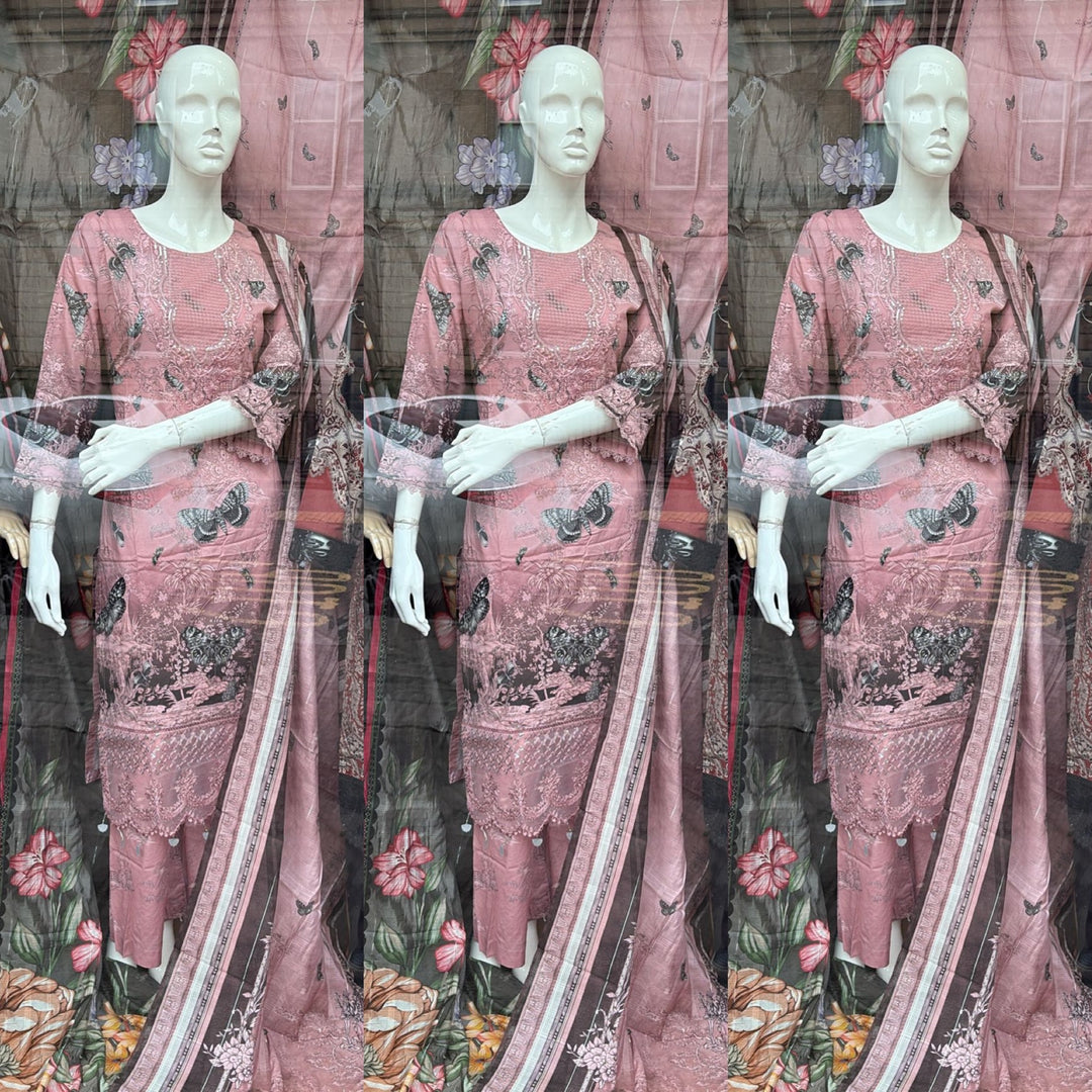 MP06 - Maria B inspired Embroidered Cotton 3pc suit