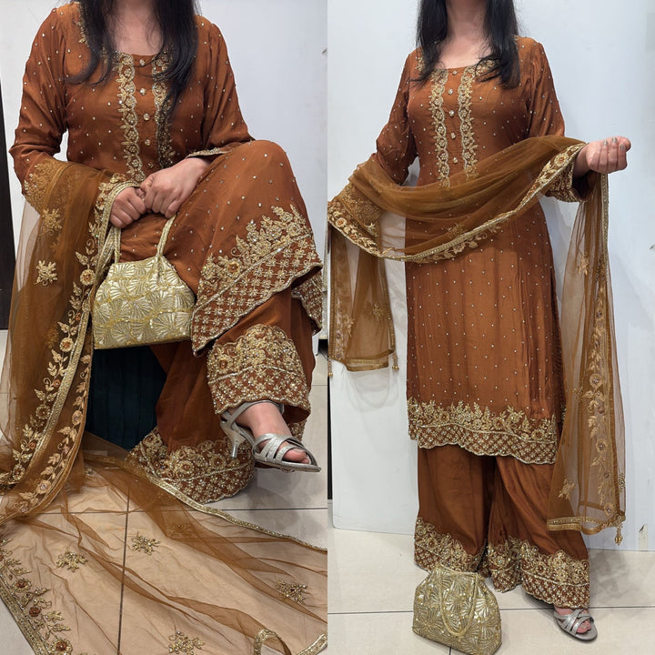 0142G- GEORGETTE FARSHI PALAZZO SUIT