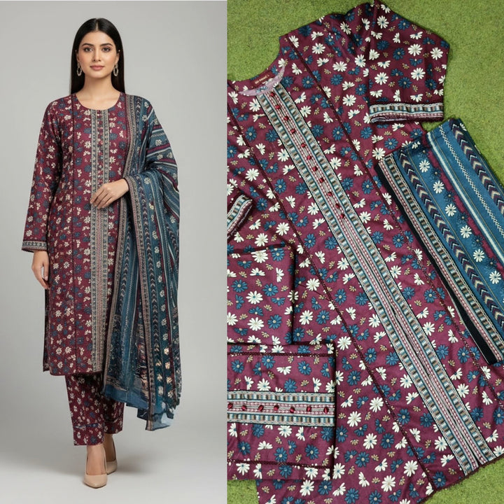 LP04 - COTTON PRINT 3 PIECE SUIT