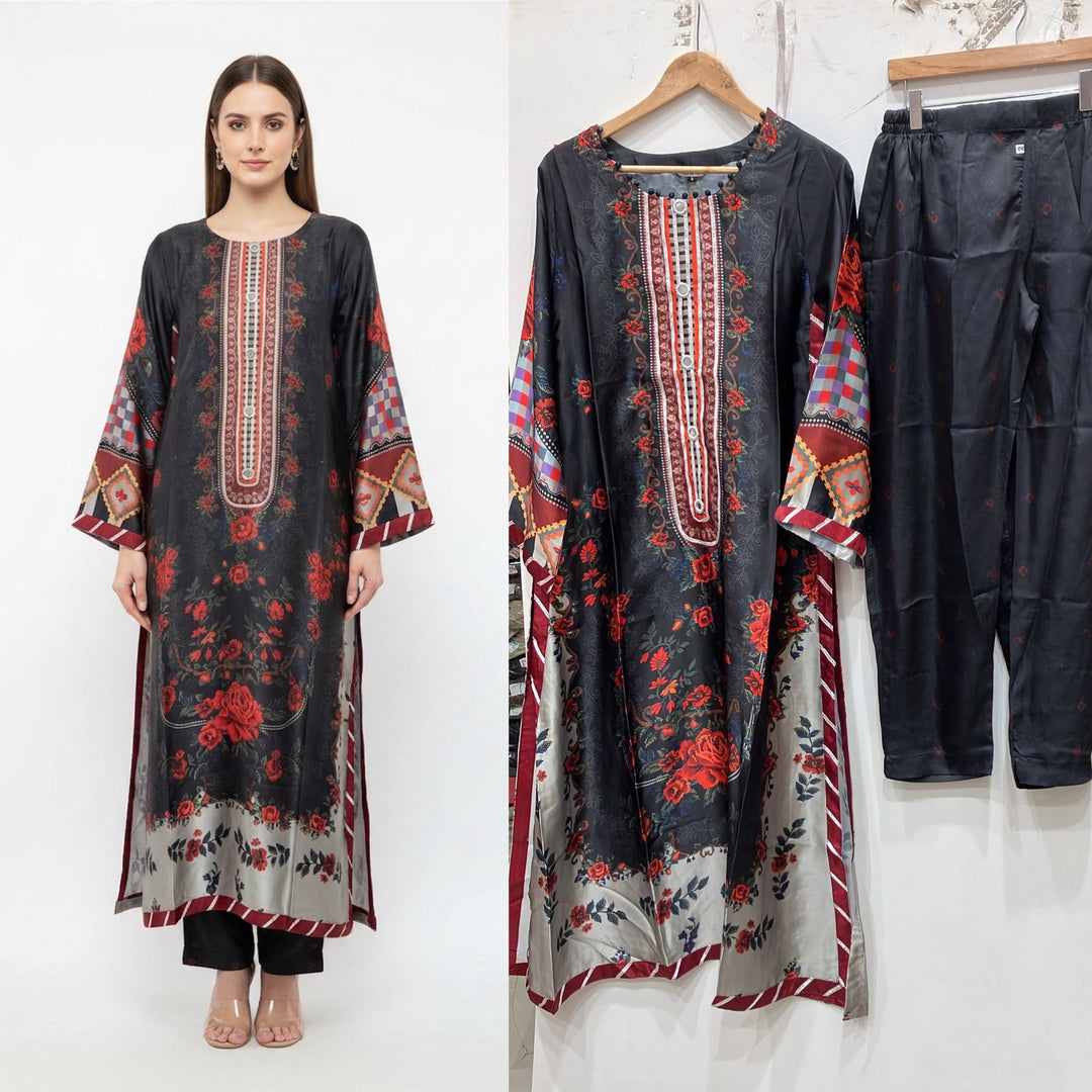 NS01 - Elegant Silk 2-Piece co-ord Pakistani Suit