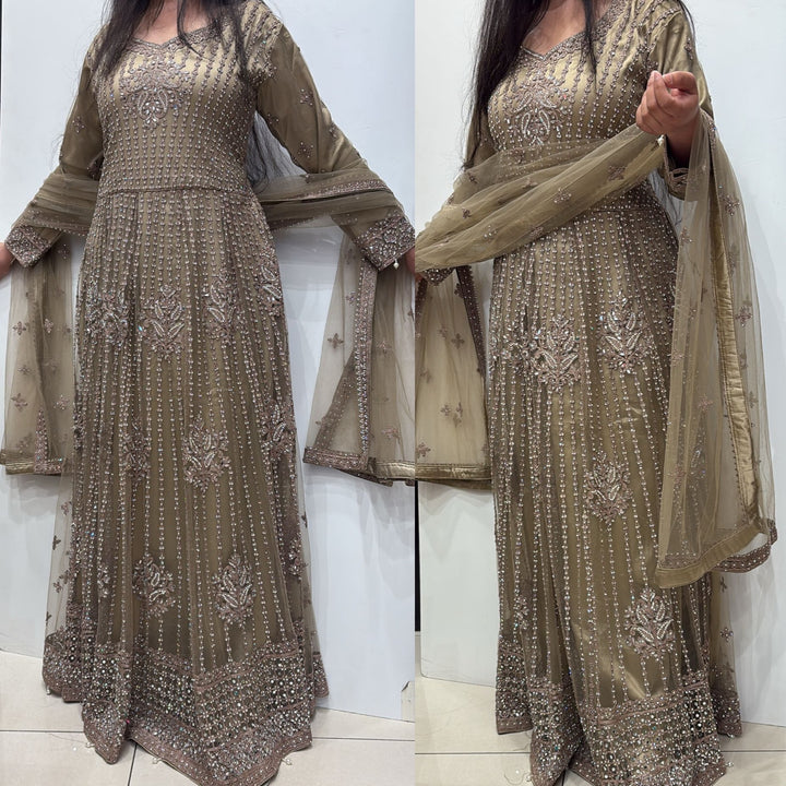 EMBROIDERED & EMBELLISHED NET DRESS NC925M