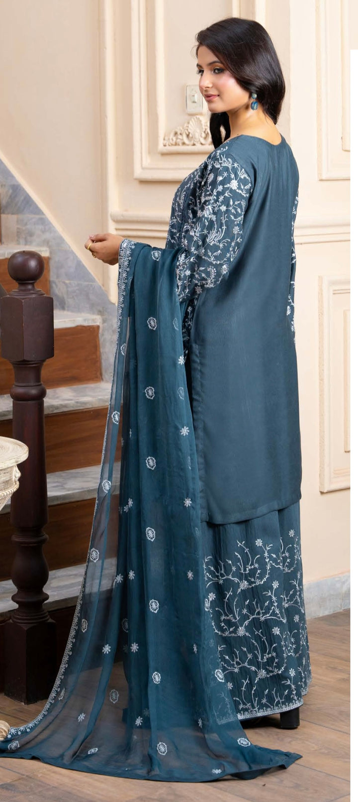 Zk05 - Safoora Embroidered Karandi 3 Piece suit