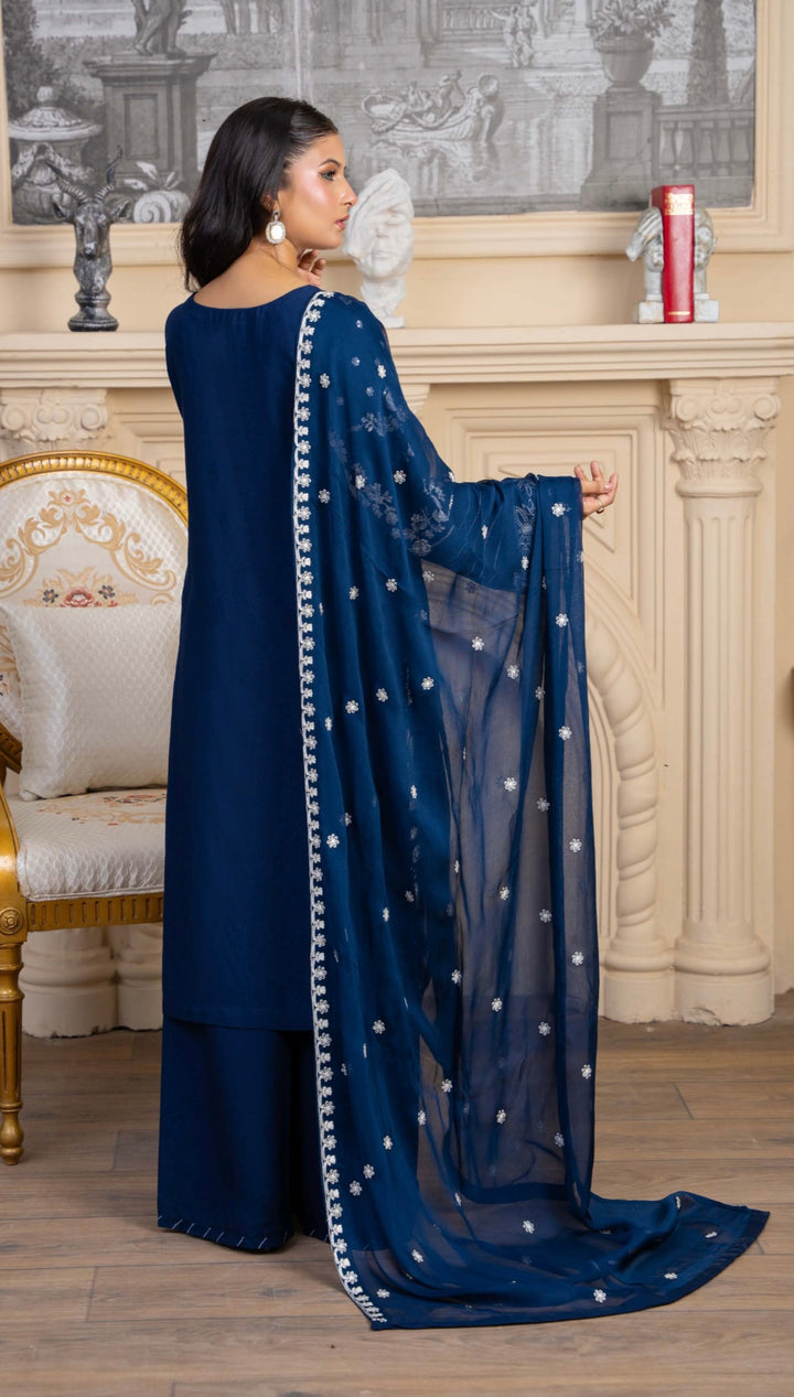 Zk07 - Zara Embroidered Karandi 3 Piece suit