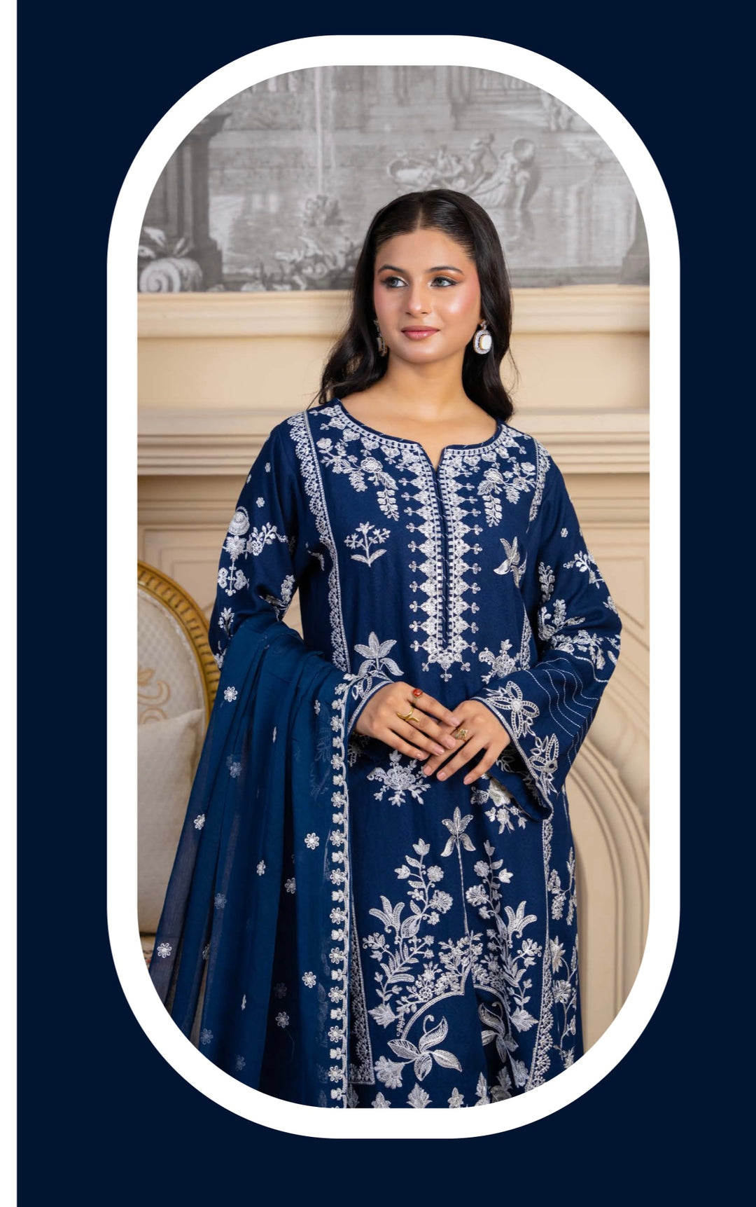 Zk07 - Zara Embroidered Karandi 3 Piece suit