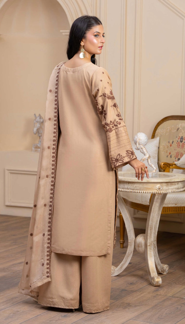 Zk08 - Zara Embroidered Karandi 3 Piece suit