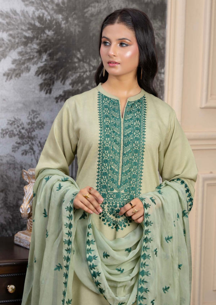 Zk09 - Inzia Embroidered Karandi 3 Piece suit