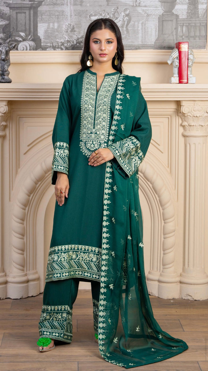 Zk10 - Senorita Embroidered Karandi 3 Piece suit