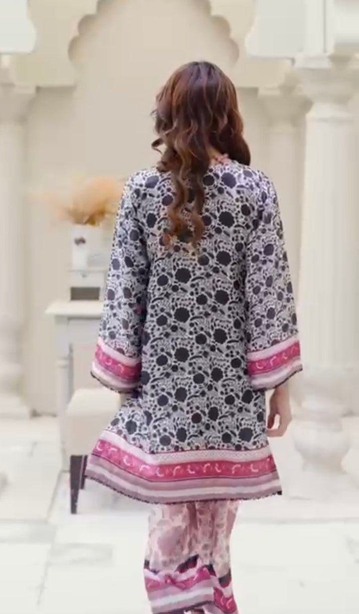 Sh01- SHAMOZ SILK PRINT CO-ORD 2 PIECE SUIT