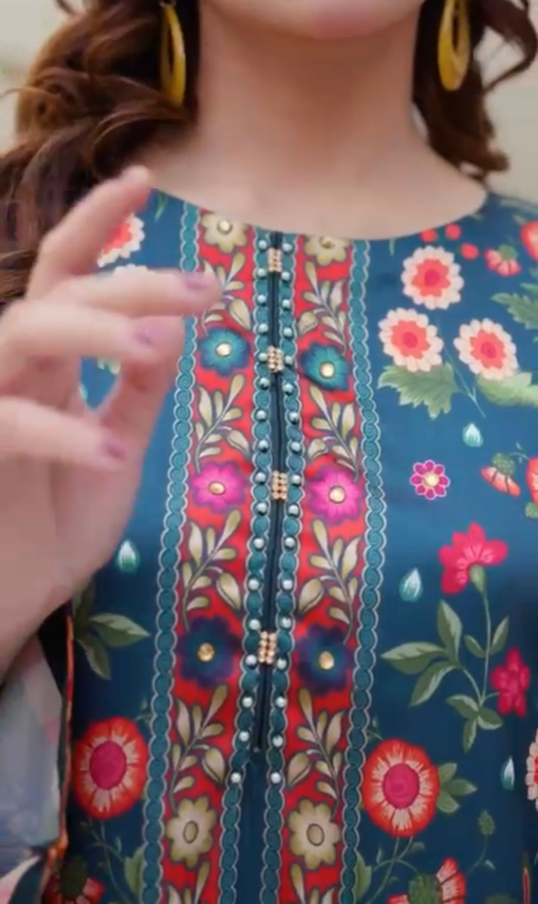 Sh02- SHAMOZ SILK PRINT CO-ORD 2 PIECE