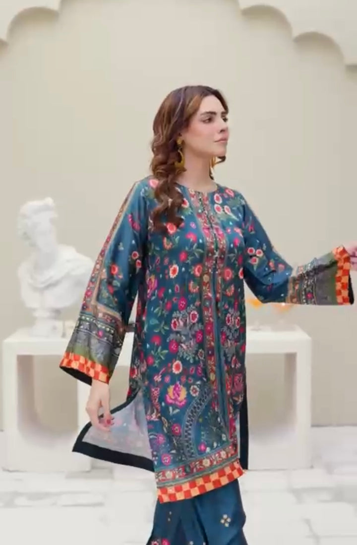 Sh02- SHAMOZ SILK PRINT CO-ORD 2 PIECE