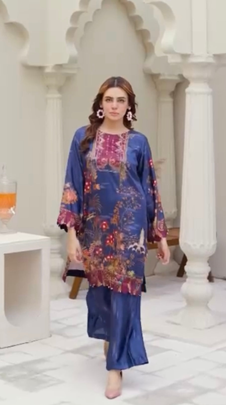 Sh03- SHAMOZ SILK PRINT CO-ORD 2 PIECE