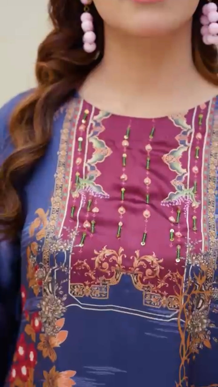 Sh03- SHAMOZ SILK PRINT CO-ORD 2 PIECE