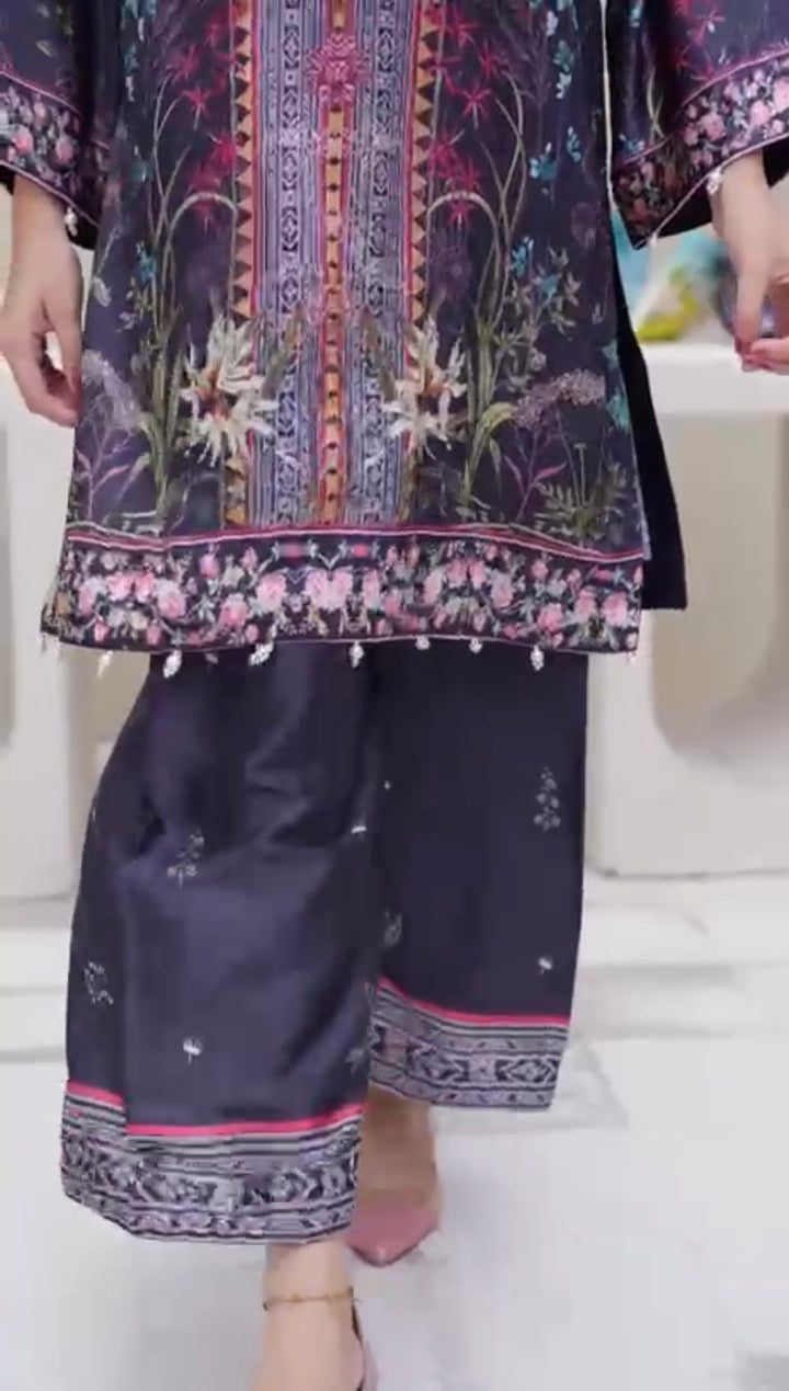 Sh04- SHAMOZ SILK PRINT CO-ORD 2 PIECE