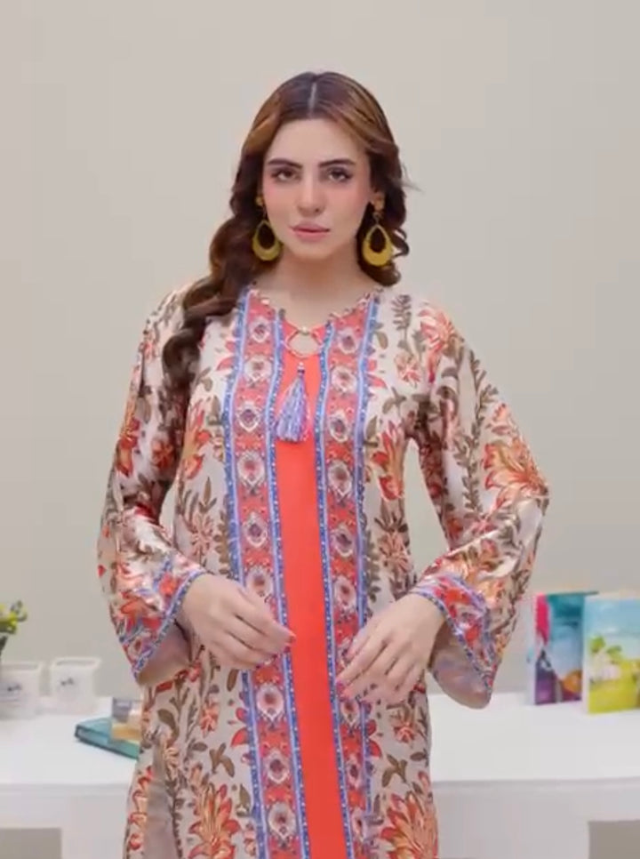 Sh05- SHAMOZ SILK PRINT CO-ORD 2 PIECE