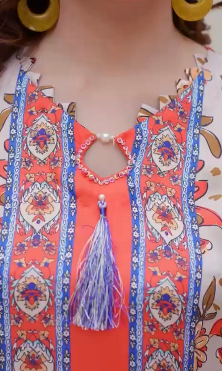 Sh05- SHAMOZ SILK PRINT CO-ORD 2 PIECE