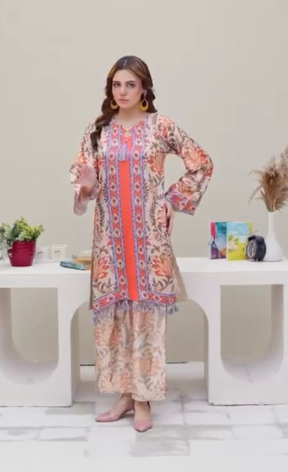 Sh05- SHAMOZ SILK PRINT CO-ORD 2 PIECE