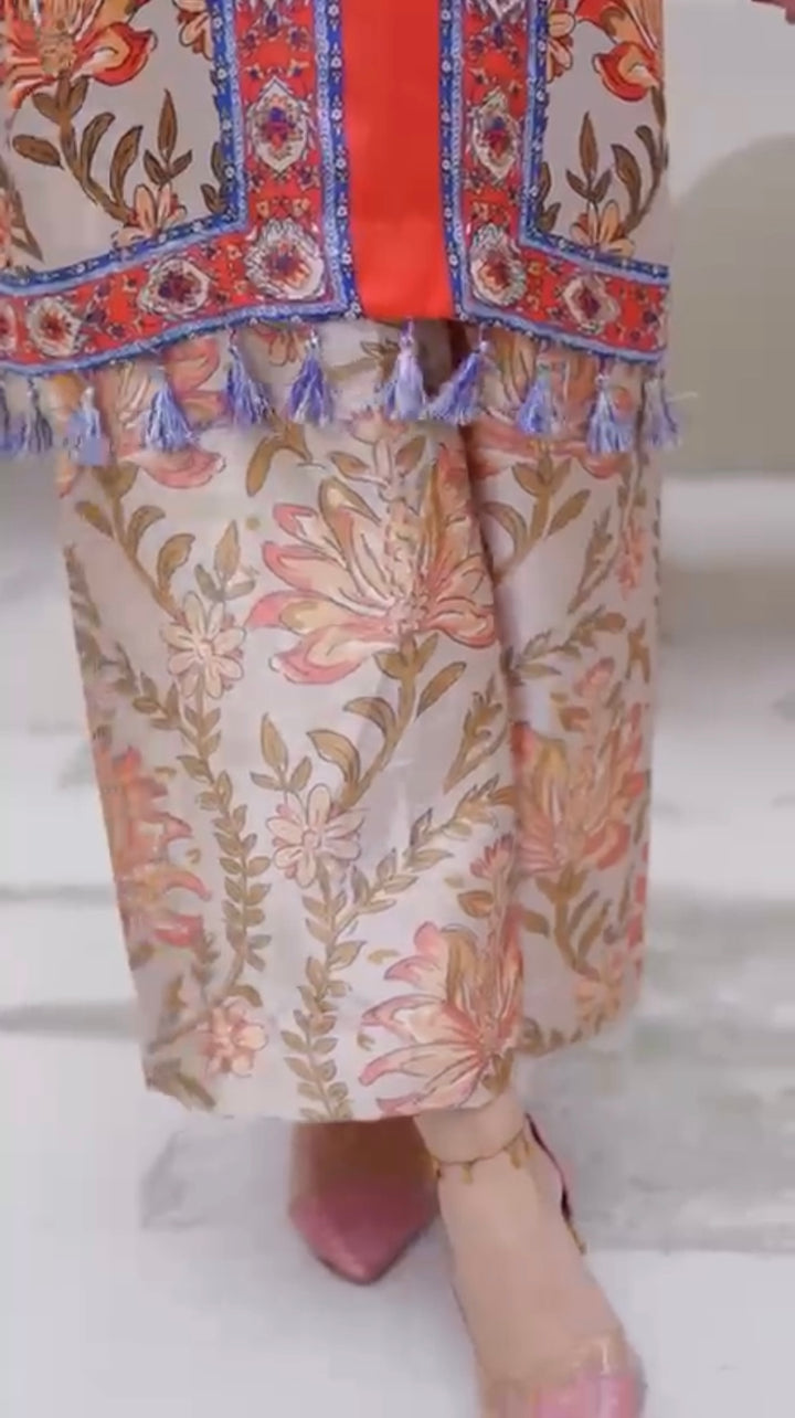 Sh05- SHAMOZ SILK PRINT CO-ORD 2 PIECE