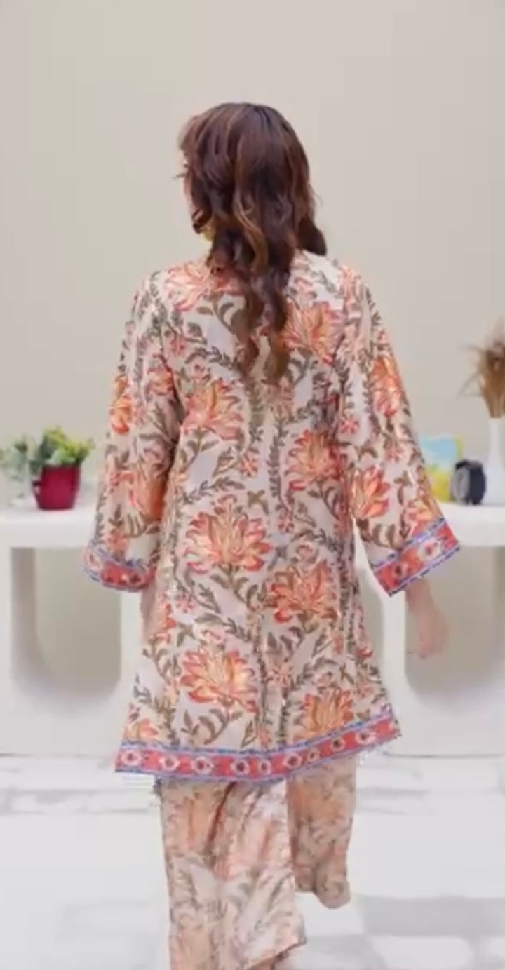 Sh05- SHAMOZ SILK PRINT CO-ORD 2 PIECE