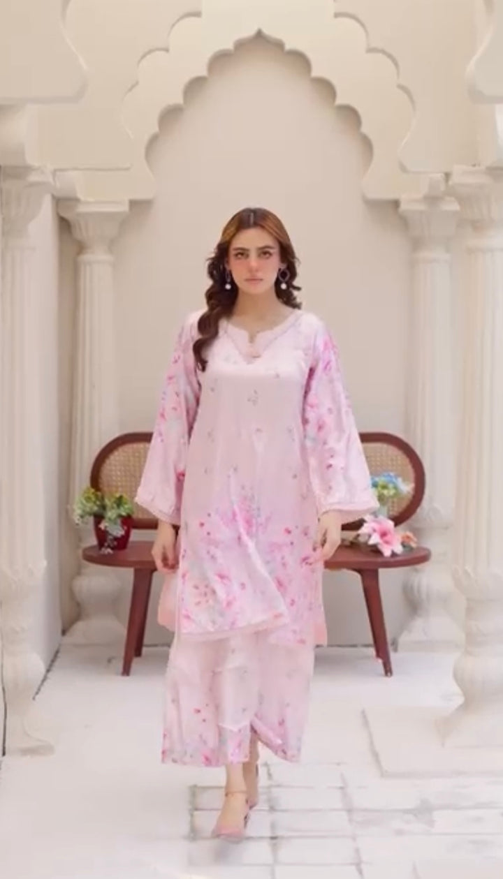 Sh06- SHAMOZ SILK PRINT CO-ORD 2 PIECE