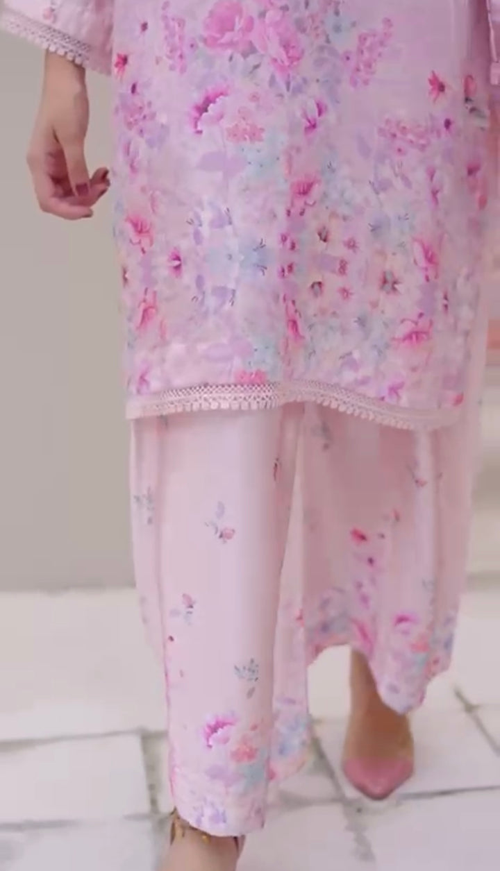 Sh06- SHAMOZ SILK PRINT CO-ORD 2 PIECE