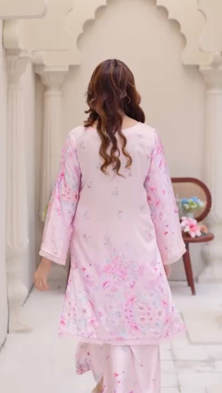Sh06- SHAMOZ SILK PRINT CO-ORD 2 PIECE