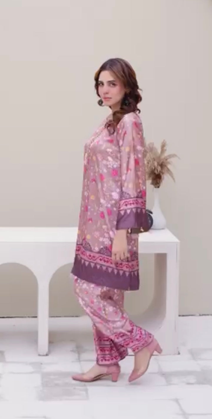 Sh07- SHAMOZ SILK PRINT CO-ORD 2 PIECE