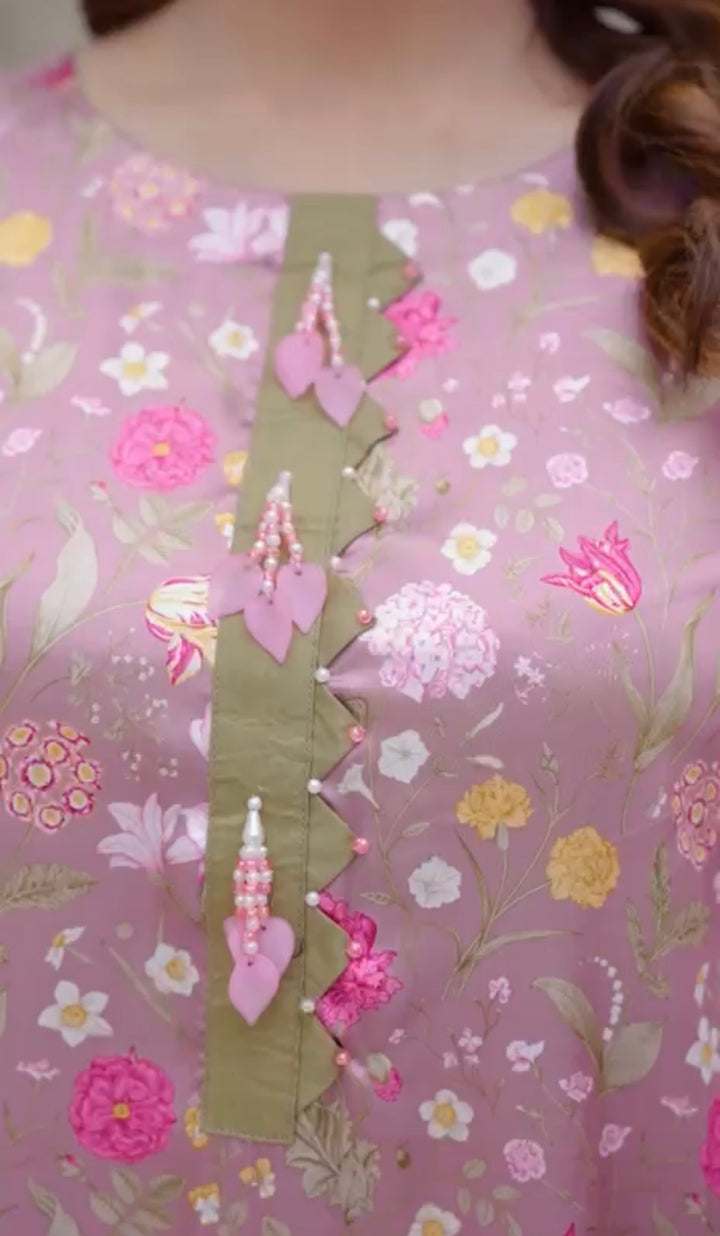 Sh07- SHAMOZ SILK PRINT CO-ORD 2 PIECE