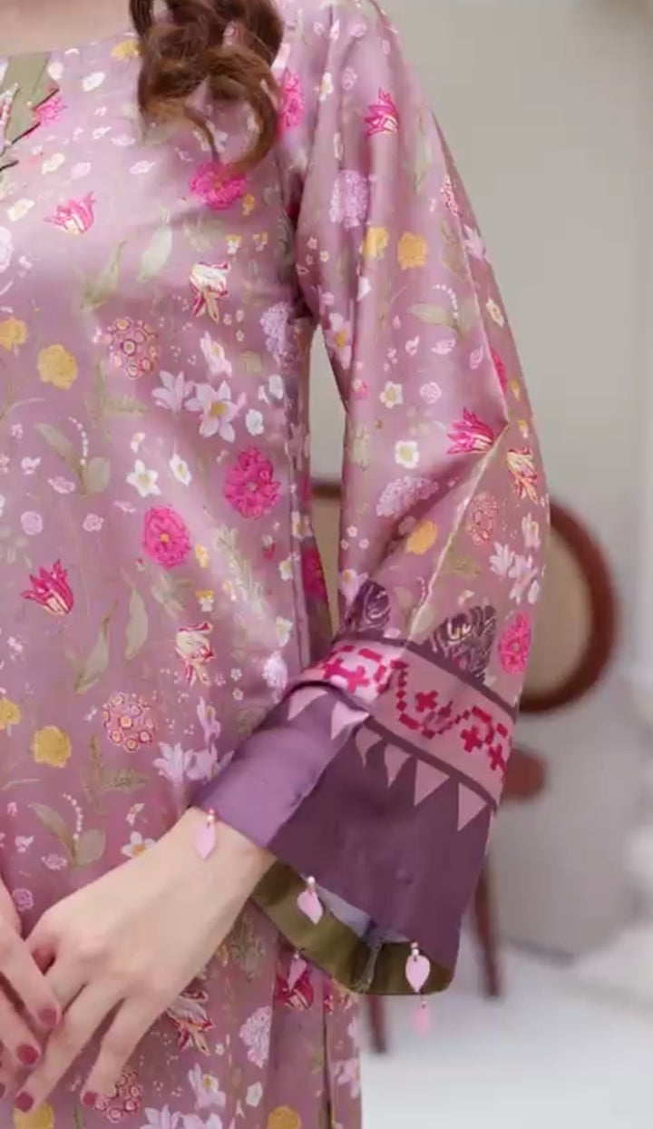 Sh07- SHAMOZ SILK PRINT CO-ORD 2 PIECE