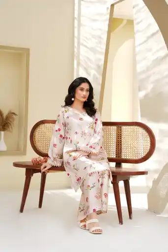 Sm01- SHAMOZ SILK PRINT CO-ORD 2 PIECE SUIT