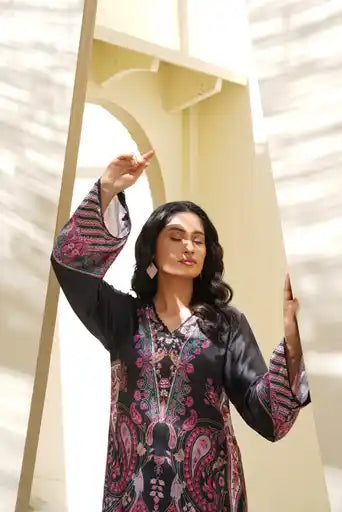 Sm02- SHAMOZ SILK PRINT CO-ORD 2 PIECE SUIT