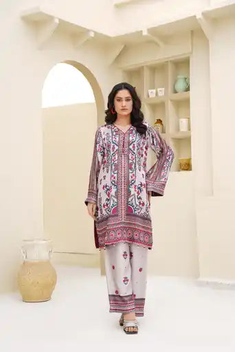 Sm03- SHAMOZ SILK PRINT CO-ORD 2 PIECE SUIT