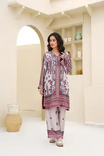 Sm03- SHAMOZ SILK PRINT CO-ORD 2 PIECE SUIT