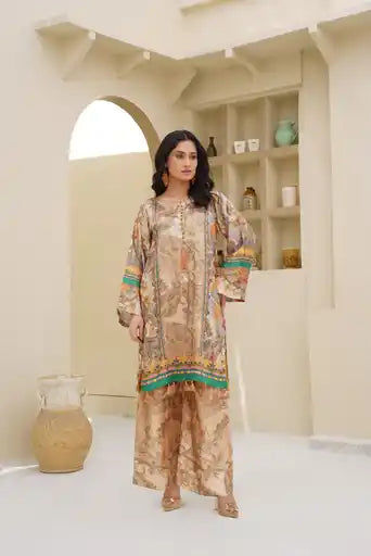 Sm04- SHAMOZ SILK PRINT CO-ORD 2 PIECE SUIT