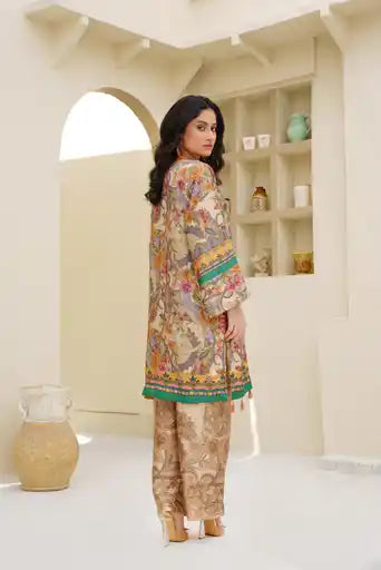 Sm04- SHAMOZ SILK PRINT CO-ORD 2 PIECE SUIT