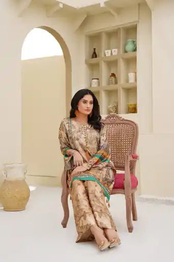 Sm04- SHAMOZ SILK PRINT CO-ORD 2 PIECE SUIT