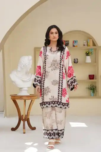 Sm05- SHAMOZ SILK PRINT CO-ORD 2 PIECE SUIT