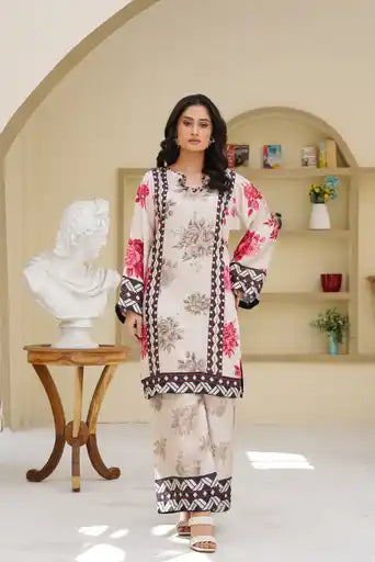Sm05- SHAMOZ SILK PRINT CO-ORD 2 PIECE SUIT