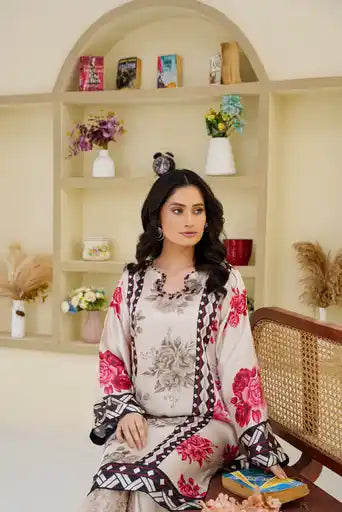 Sm05- SHAMOZ SILK PRINT CO-ORD 2 PIECE SUIT