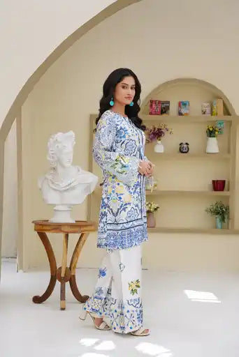Sm06- SHAMOZ SILK PRINT CO-ORD 2 PIECE SUT